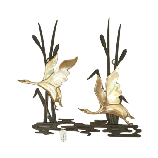 Vintage Messing Wanddecoratie Vogels 1