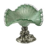 La Meridiana - Italy - Glass Bowl On Silver Base With A Romantic Scene - Original Stamp On The Gl