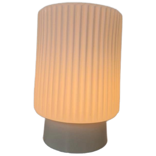 Vintage Plafonniere Met Ribbel Glas. 1