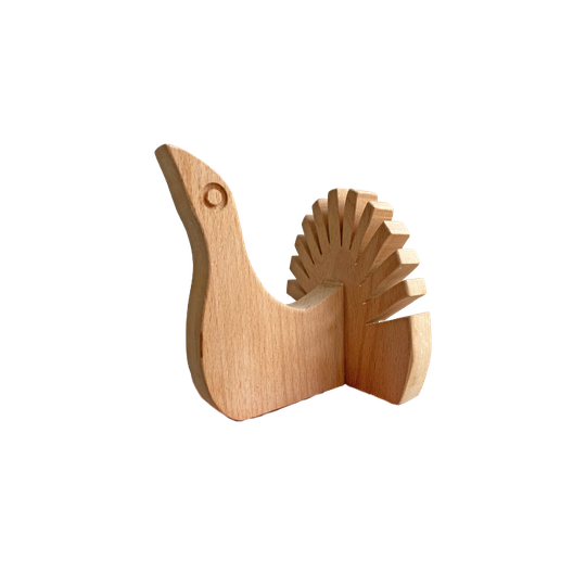 Vintage Houten Pauw / Vogel Servethouder / Decoratie 1