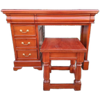 Klassieke Mahonie, Houten Kaptafel, Bureau, Schrijftafel Met thumbnail 1
