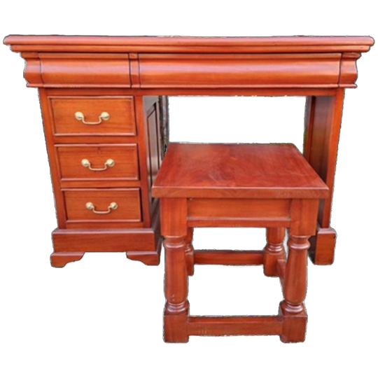 Klassieke Mahonie, Houten Kaptafel, Bureau, Schrijftafel Met 1