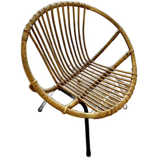 Rohé Noordwolde Rotan Bamboe Fauteuil 1960 1
