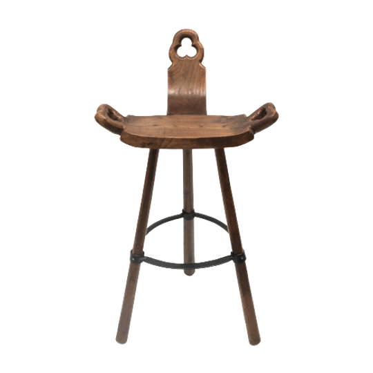 Vintage Spaanse Brutalist 'marbella' Kruk Van Confonorm Uit De Jaren 70 1