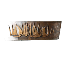 Maritiem Koper Kunst Vintage Schilderij Brutalistische Stijl