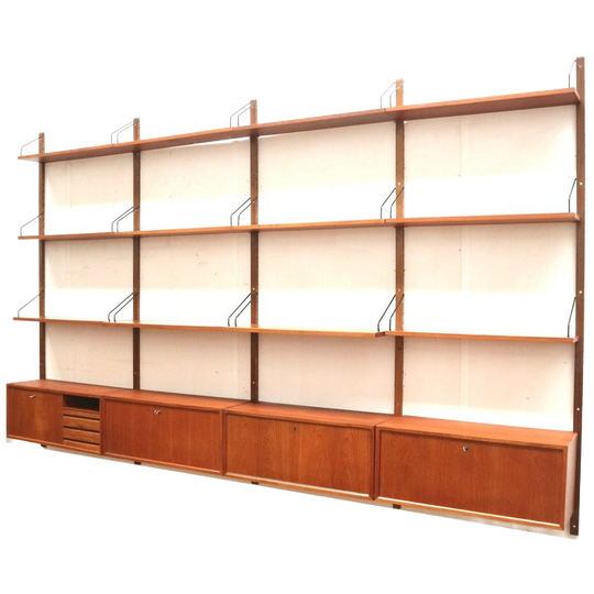 Groot Vintage Wandsysteem Van Poul Cadovius Voor Cado Denemarken 1