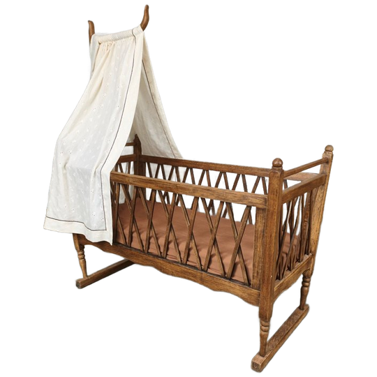 Antiek Eikenhouten Kinderbedje 1