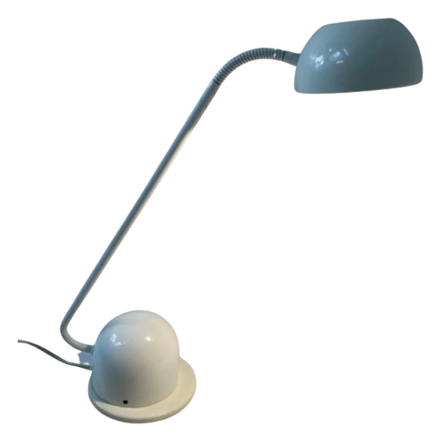 Table Lamp - 1980’S - Hustadt Leuchten - White - Adjustable Gooseneck
