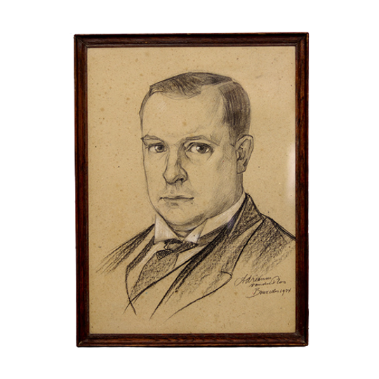 Antieke Tekening / Portret 1924 1