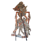Antieke Handgemaakte Wayang Kulit Pop Gesigneerd thumbnail 1