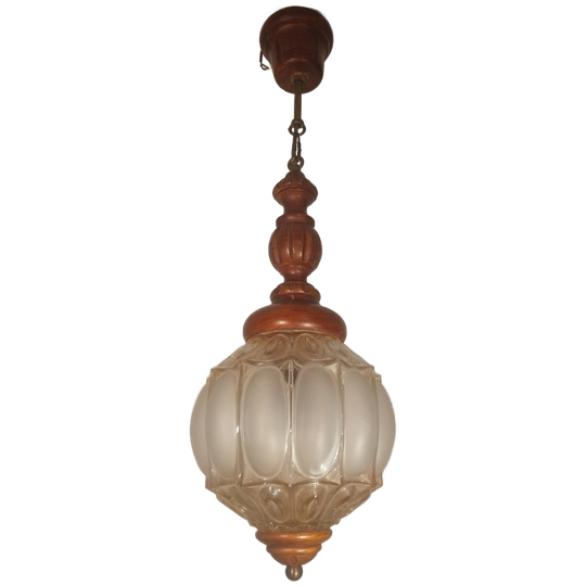 Vintage Hanglamp Amber Glas 1