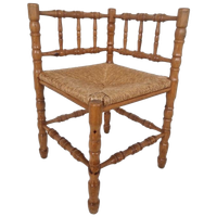 Vintage Bohemian Stijl Bamboe Hoekstoeltje Jaren 70.