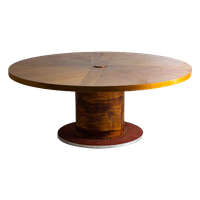 Grote Ronde Mid-Century Wortelhouten Eettafel 186Cm, 1960