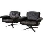 Vintage De Sede Ds-31 Draai Fauteuil In Bruin Leer thumbnail 1