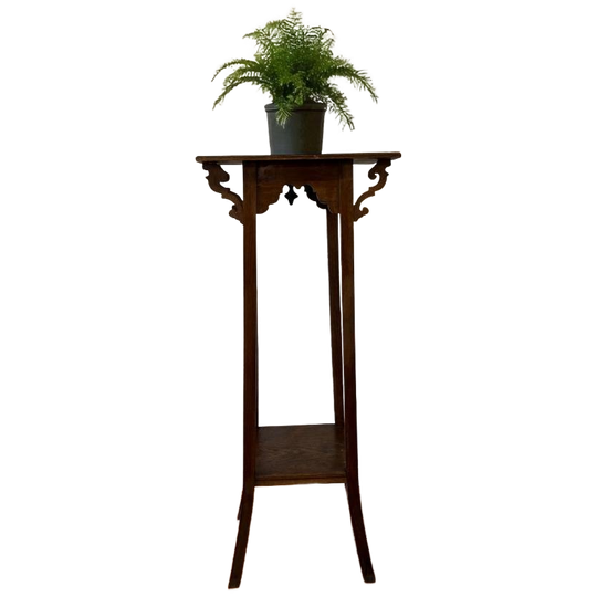 Vintage Houten Pied De Stal / Bijzettafel / Plantentafel 1