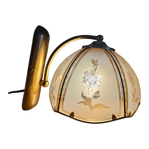 Hollywood Regency Rookglas Wandlamp