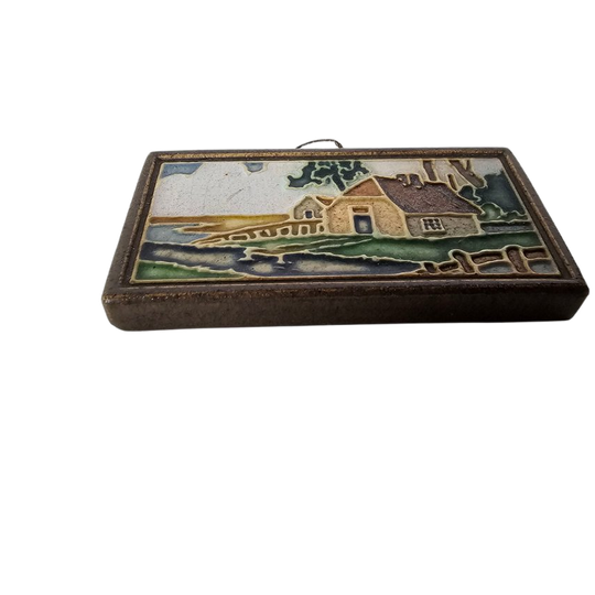 Polychroom Cloisonne Wandtegeltje - Westraven Keramiek - 1940's 1