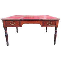 Antiek Dubbelzijdig Schrijftafel, Partner Bureau, Bureau Me