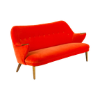 Deense Design Oranje Vintage Sofa Gemaakt Door Cfc Silkeborg, 1960S thumbnail 1