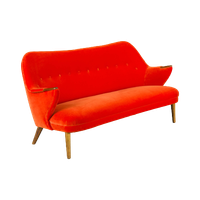Deense Design Oranje Vintage Sofa Gemaakt Door Cfc Silkeborg, 1960S
