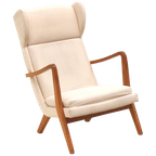 Deens Design Vintage Fauteuil Met Crème Bekleding Uit De Jaren ’70 thumbnail 1