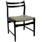 Vintage Houten Mid-century Modern Stoelen Opnieuw Bekleed Met Leer. thumbnail 1