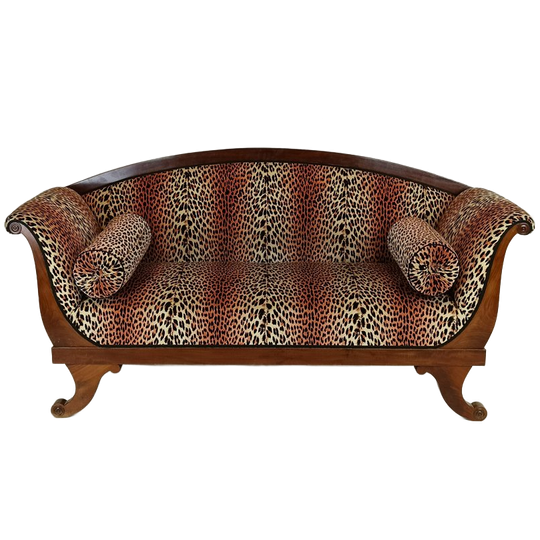 Biedermeyer-stijl Bank Met Luipaardmotief 1