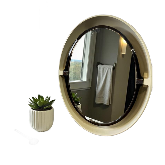 Vintage Ovalen Wandspiegel Met Verlichting Allibert 1