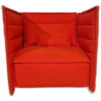 Vitra Alcove Plume - Fauteuil - Rood - Stof - Design