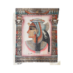Egyptische Papyrus Cleopatra Hiėrogliefen Schilderij, Jaren '80 thumbnail 1