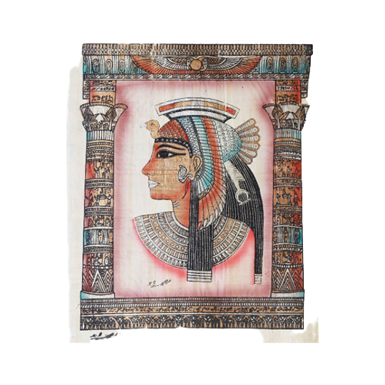 Egyptische Papyrus Cleopatra Hiėrogliefen Schilderij, Jaren '80 1