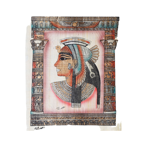 Egyptische Papyrus Cleopatra Hiėrogliefen Schilderij, Jaren '80