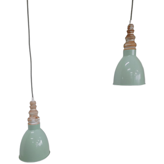 Hanglampen Set Van 2 Oak Van QAZQA Mintgroen 1