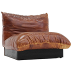 Vintage Italiaanse Leren Fauteuil 1970S thumbnail 1