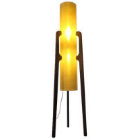 Vintage Rocket Vloerlamp In Teak En Fiberglass Uit 1960