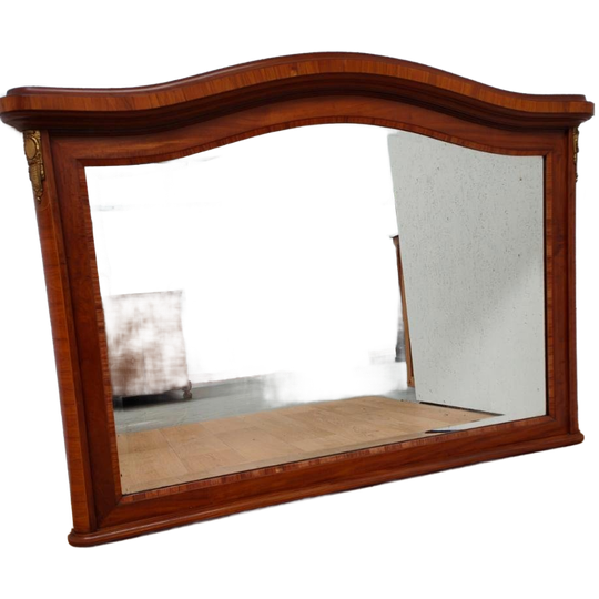 Antieke Houten Facet Geslepen Spiegel, Landelijke Schouwspiegel 815 1