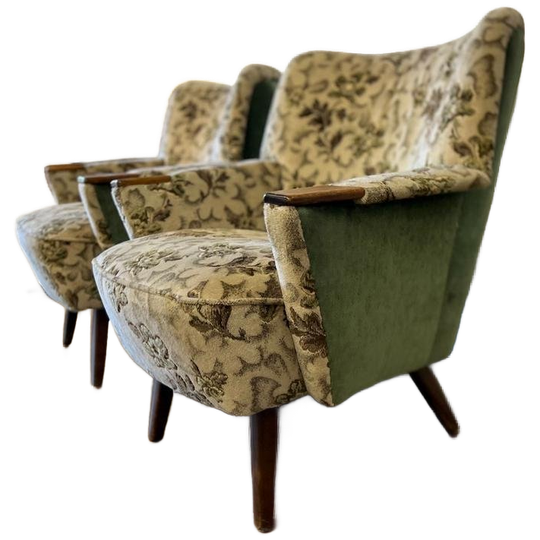 Set Van 2 Vintage Eenzitjes / Cocktailstoelen / Fauteuils 1