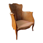 Vintage Franse Rotan Fauteuil, Jaren 60 thumbnail 1