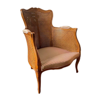 Vintage Franse Rotan Fauteuil, Jaren 60