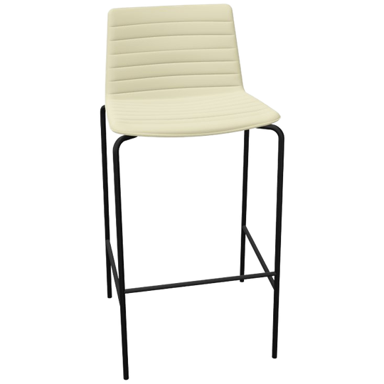 Andreu World Flex Barkruk Leer Aluminium Wit 1