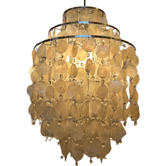 Vintage Xxl Capiz Hanglamp Design Parelmoer Opaline Schelp 1