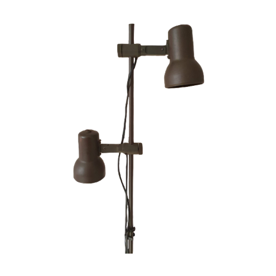 Retro Bruine Vloerlamp 2 Spot 1