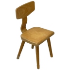 Vintage Schoolstoel Kleuter Stoeltje Hout thumbnail 1