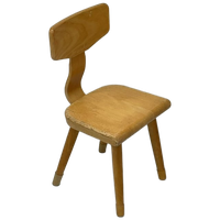 Vintage Schoolstoel Kleuter Stoeltje Hout