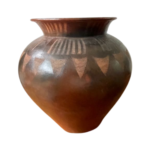 Vintage Indonesische Pot. Lombok Crafts Vaas / Pot. Groot Handgemaakt.