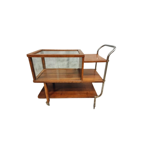 Vintage Trolley Drankentrolley Sidetable Met Vitrine