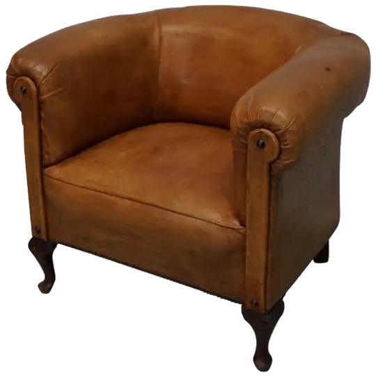 Vintage Dutch Cognac Colored Leather Club Chair 1
