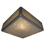 Vintage Plafondlamp, Plafonnière Met Kunststof Platen In Verchroomde Profielen 46 X 46 Cm, Jaren thumbnail 1