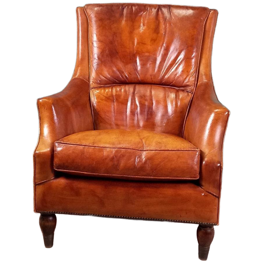 Cognackleurige Vintage Schaapsleren Fauteuil 1