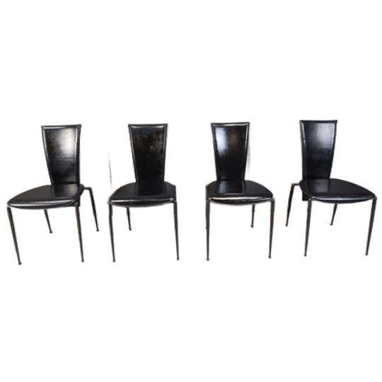 Set Of 4 Post Modern Dining Chairs By Arper Italy, 1980s 1